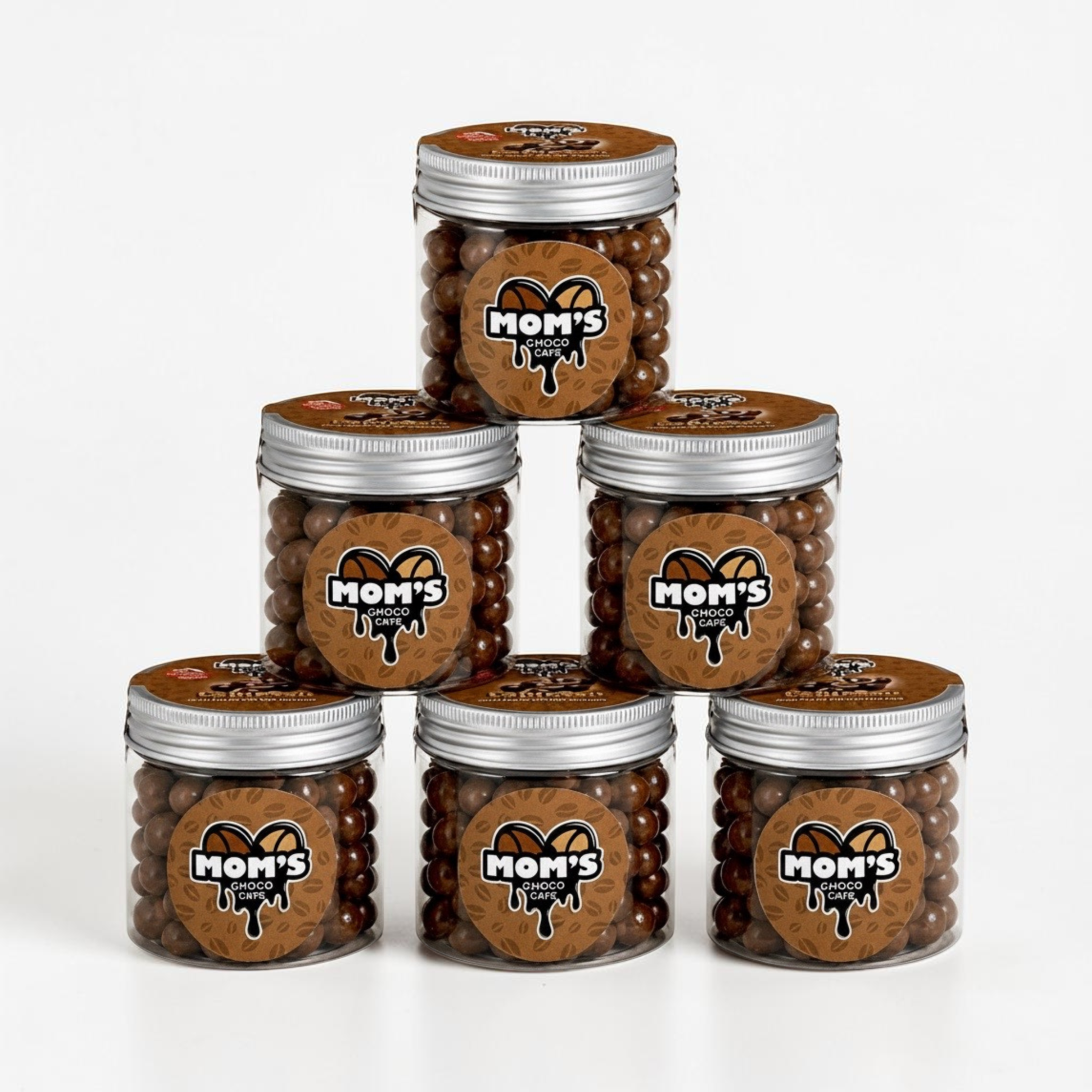 Mom's Espresso Beans Coated with Milk Chocolate - 6 Jars