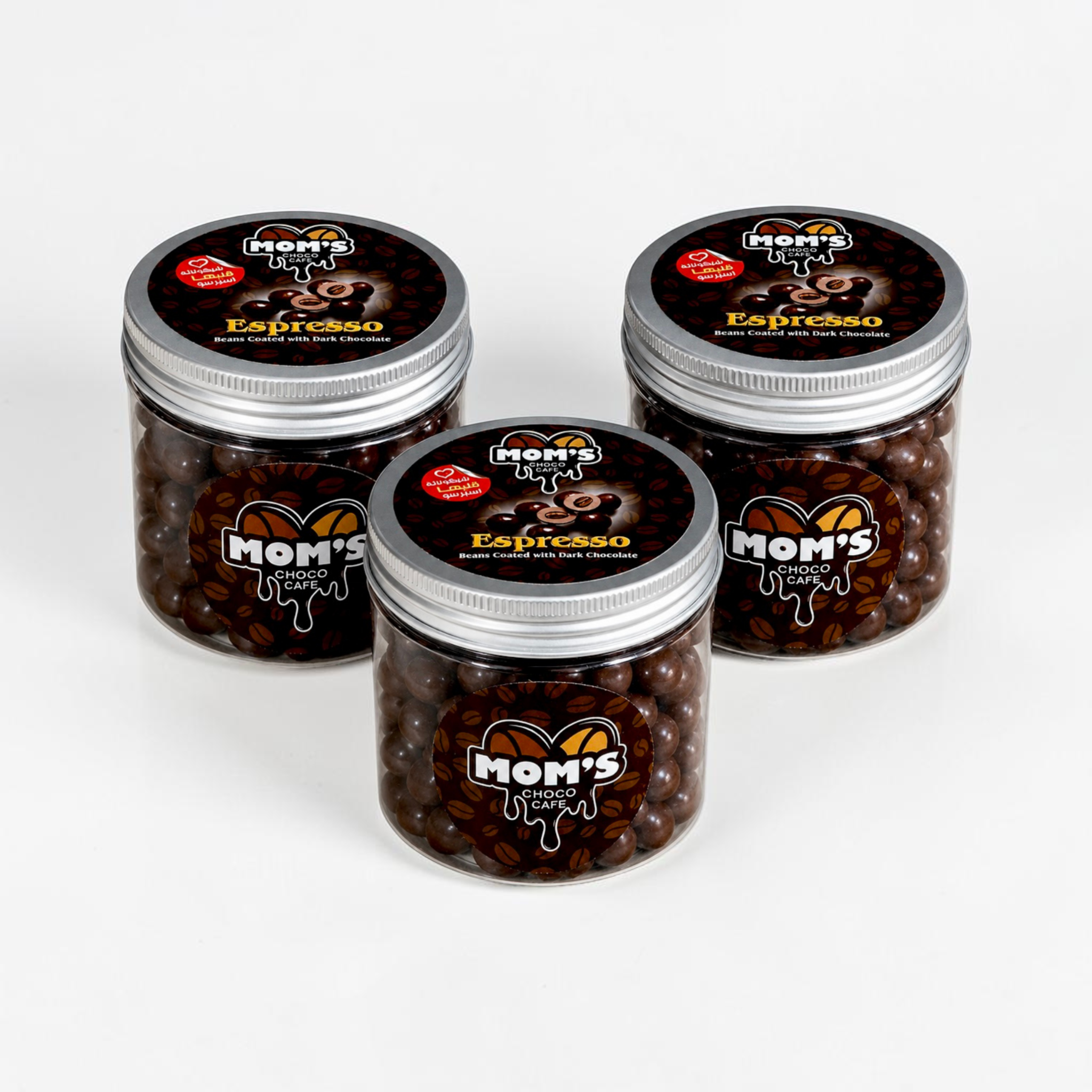 Mom's Espresso Beans Coated with Dark Chocolate - 3 Jars
