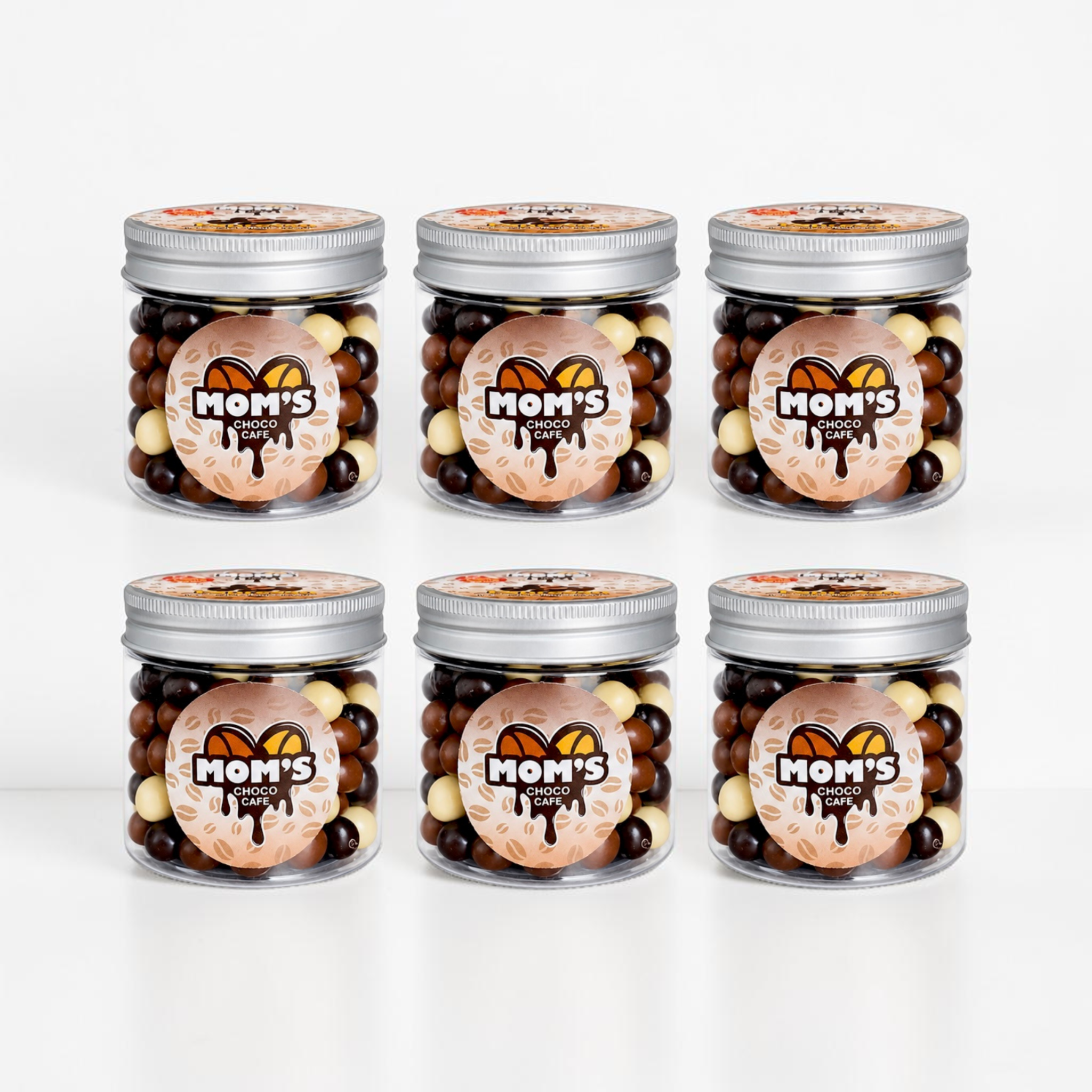 Mom's Espresso Beans Coated with Mix Chocolate - 6 Jars