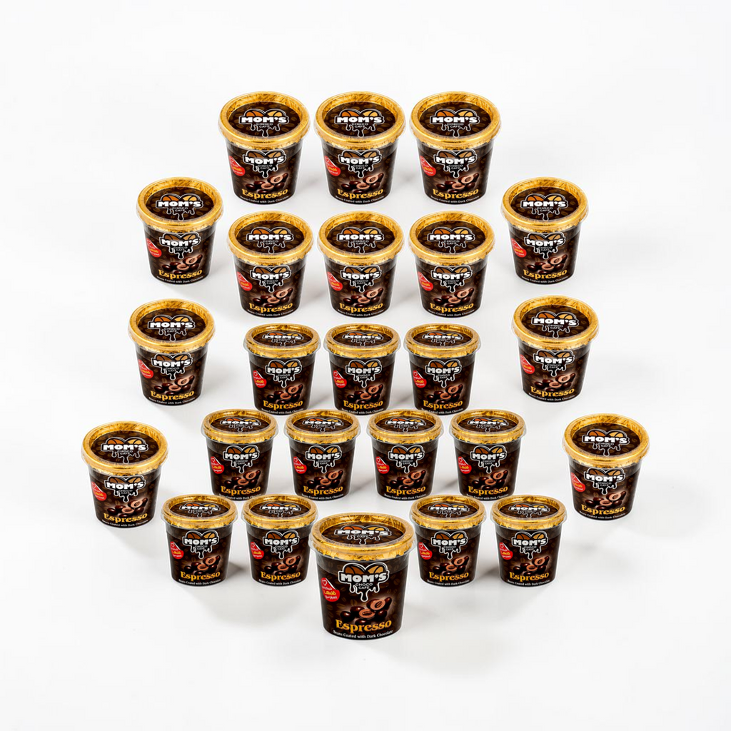 Mom's Espresso Beans Coated with Dark Chocolate - 24 pack