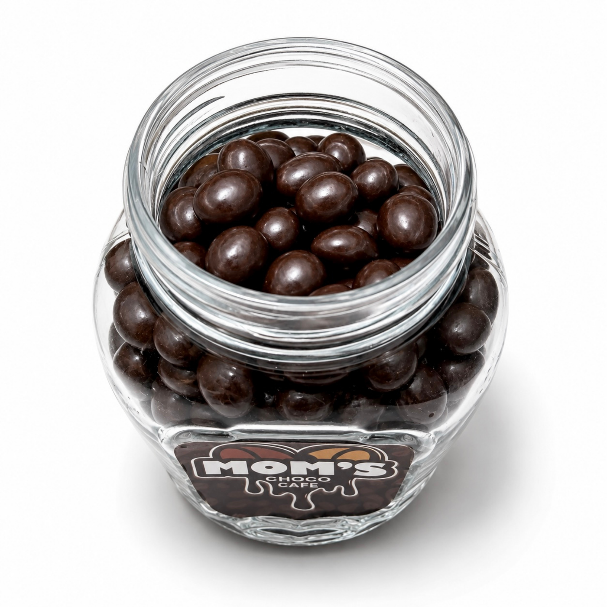 Mom's Espresso Beans Coated with Dark Chocolate - 4 glass Jars
