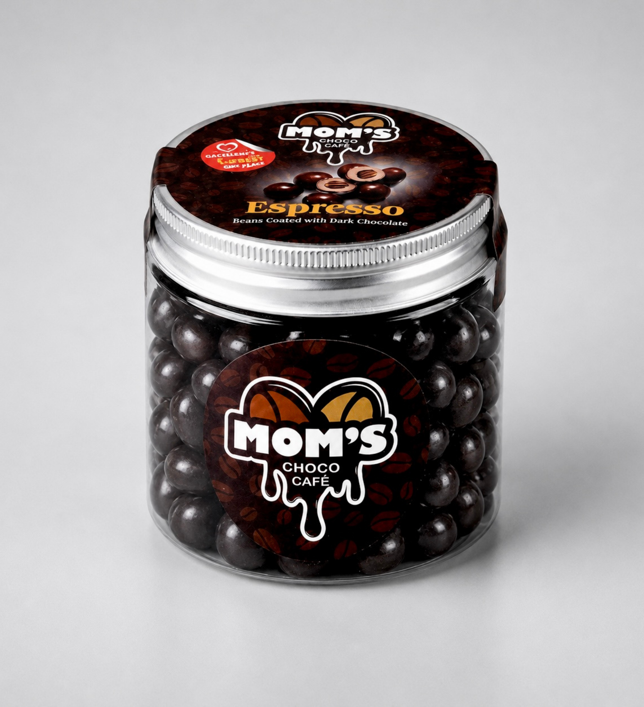 Mom's Choco Cafe Espresso - Bundle 3 Glass Jars Dark Chocolate (125g)