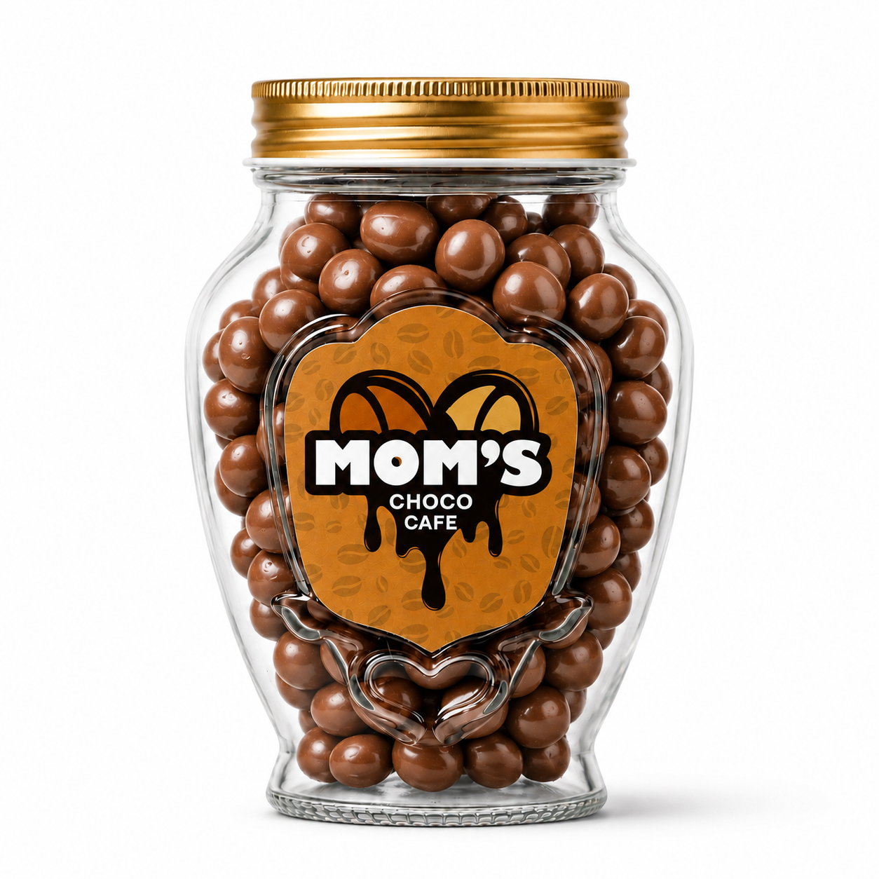 Mom's Espresso Beans Coated with Milk Chocolate - 4 glass Jars